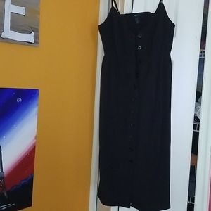 black button front tank dress